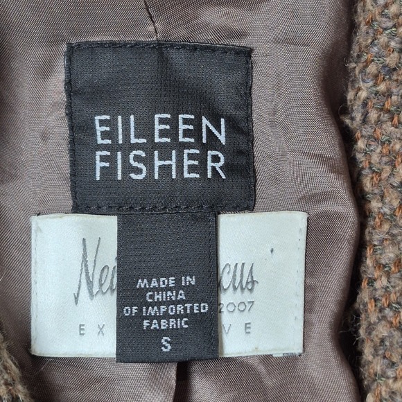 Eileen Fisher for Neiman Marcus Women's S Brown Alpaca Cotton Jacket 2007 Collab - Picture 5 of 8
